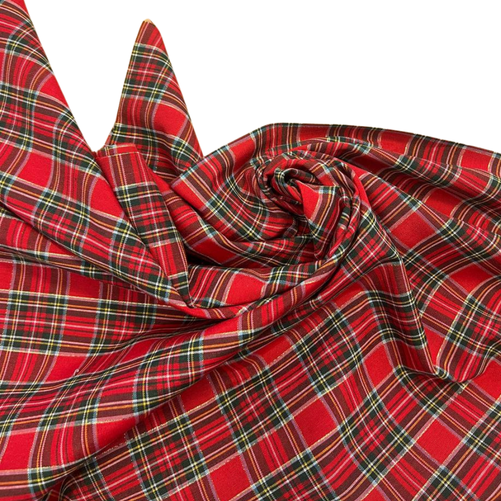 Cuscino Tartan Scozzese Rosso e Lurex misura 50 x 50 cm Natale 4 Cuscino Tartan Scozzese Rosso e Lurex misura 50 x 50 cm Natale - immagine 4