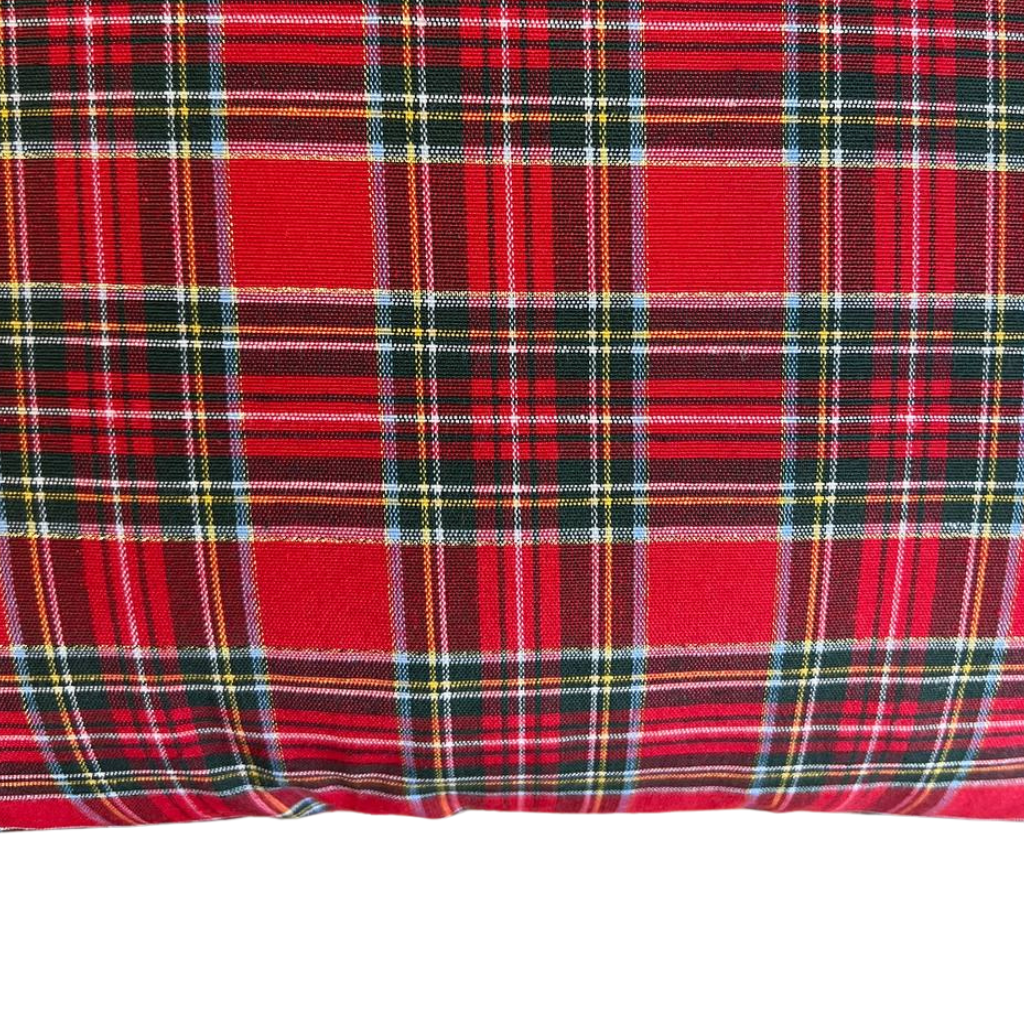 Cuscino Tartan Scozzese Rosso e Lurex misura 50 x 50 cm Natale 3 Cuscino Tartan Scozzese Rosso e Lurex misura 50 x 50 cm Natale - immagine 3