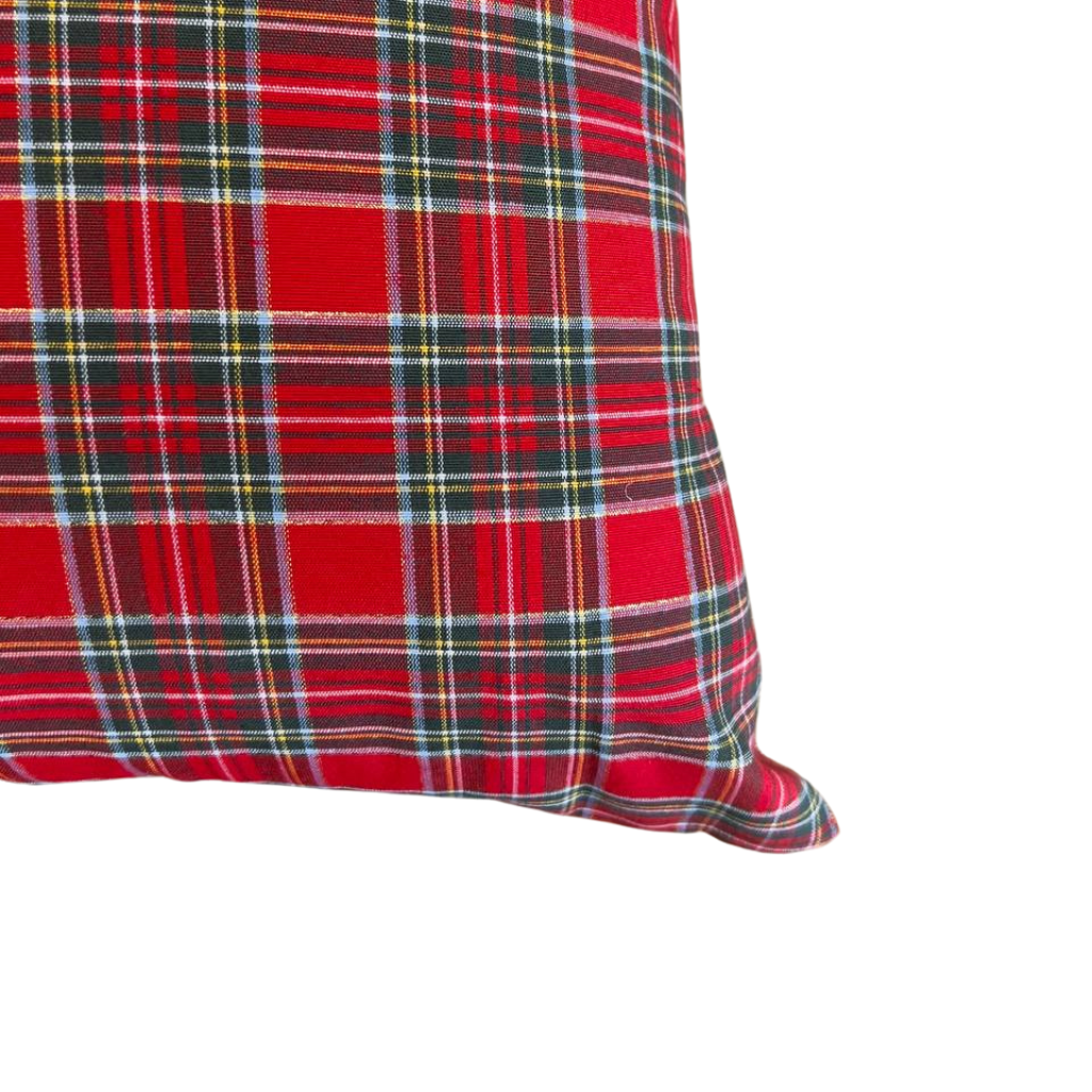 Cuscino Tartan Scozzese Rosso e Lurex misura 50 x 50 cm Natale 2 Cuscino Tartan Scozzese Rosso e Lurex misura 50 x 50 cm Natale - immagine 2