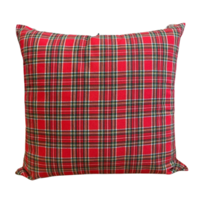 Cuscino Tartan Scozzese Rosso e Lurex misura 50 x 50 cm Natale