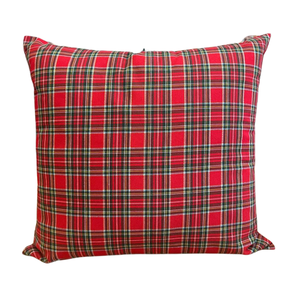 Cuscino Tartan Scozzese Rosso e Lurex misura 50 x 50 cm Natale 1 Cuscino Tartan Scozzese Rosso e Lurex misura 50 x 50 cm Natale