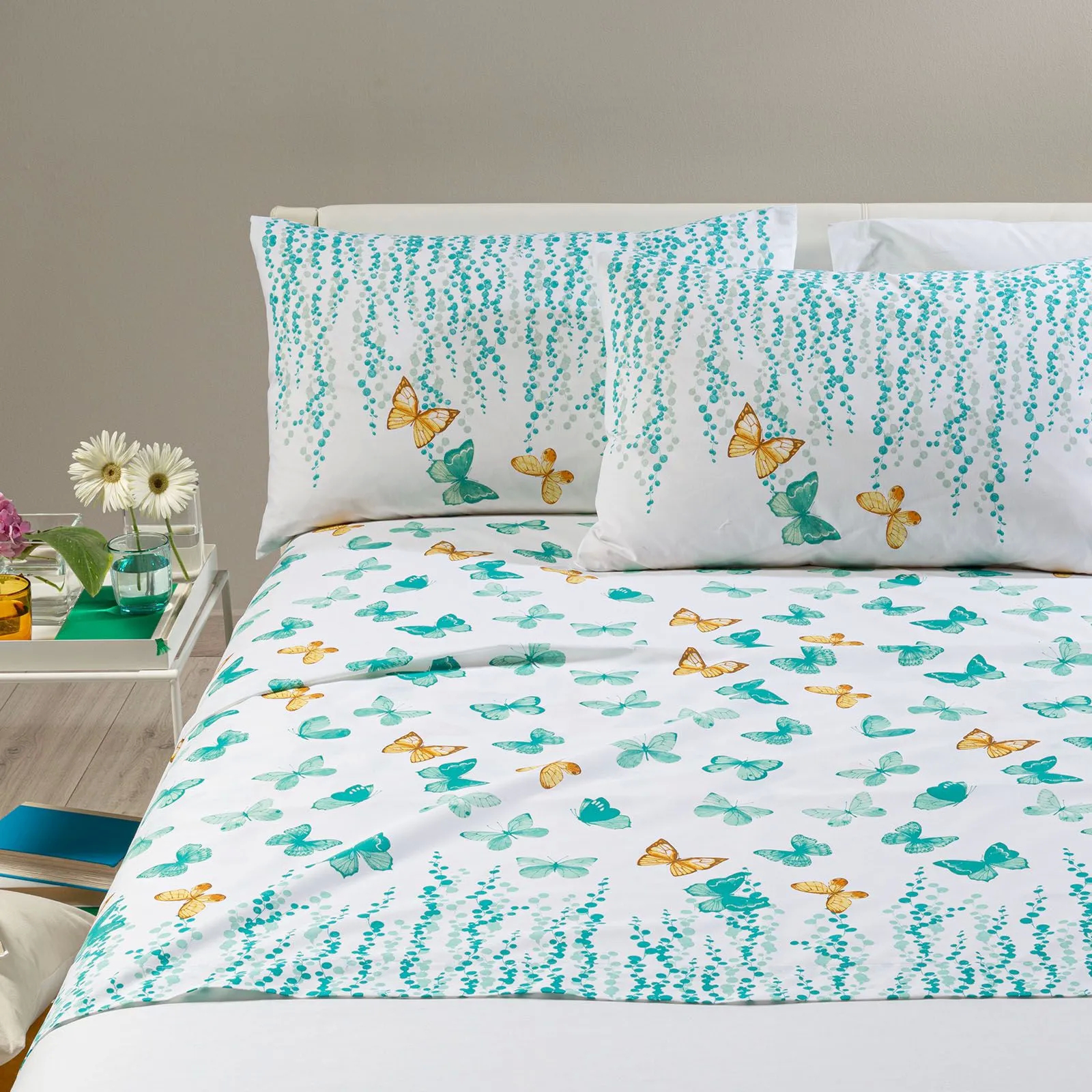 Completo Lenzuola Kimberly In Cotone Singolo Caleffi 2 Completo Lenzuola Kimberly In Cotone Singolo Caleffi - immagine 2