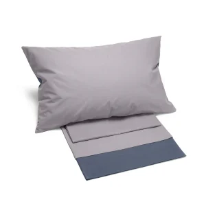 Lenzuola Copriletto Bikolor In Cotone Grigio Matrimoniale Caleffi