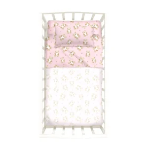Completo Lenzuola In Cotone Orsacchiotti Baby Rosa Caleffi Kids