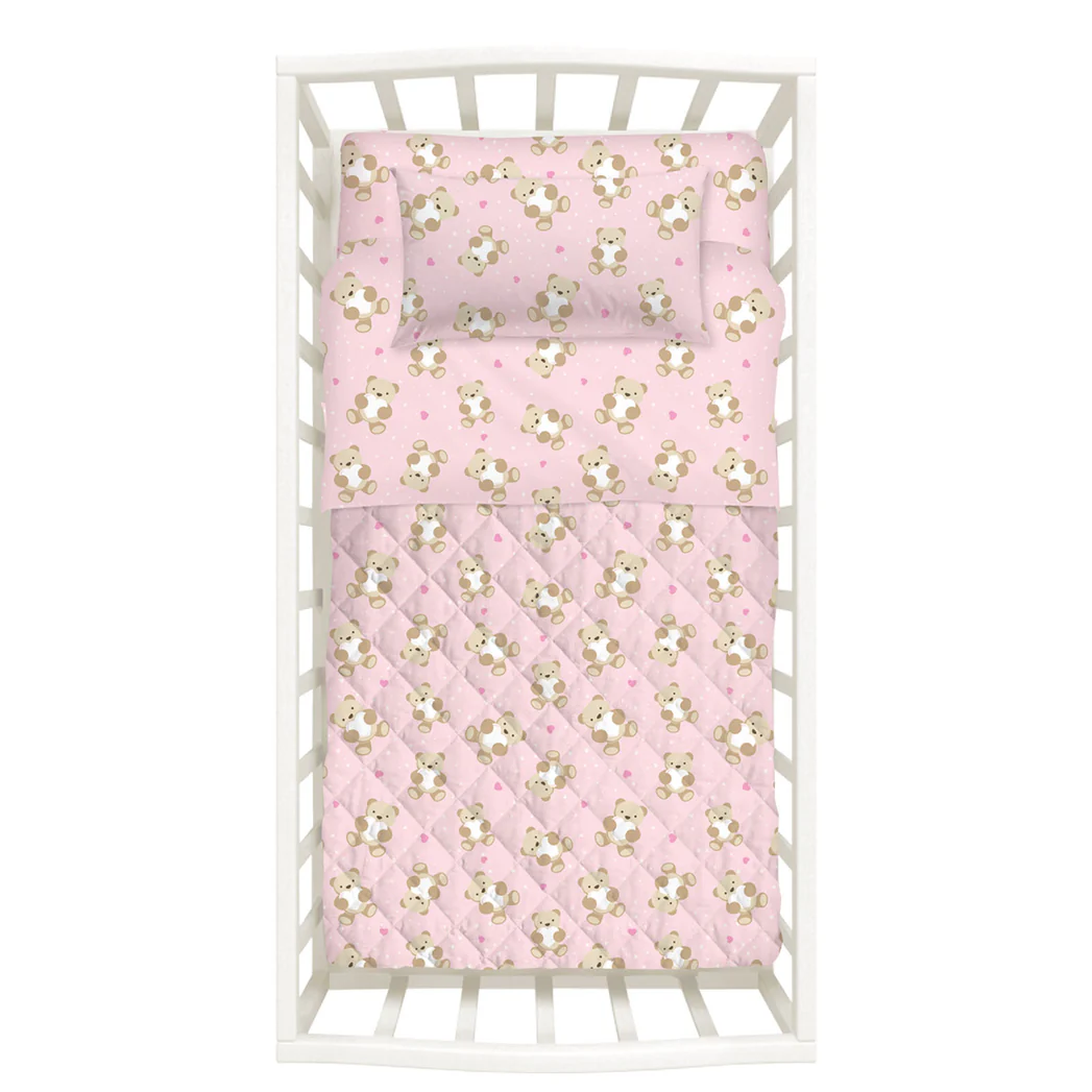 Copriletto Con Paracolpi In Cotone Orsacchiotti Baby Rosa Caleffi Kids 2 Copriletto Con Paracolpi In Cotone Orsacchiotti Baby Rosa Caleffi Kids - immagine 2