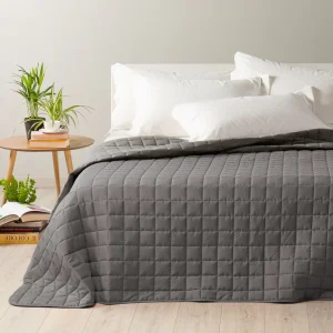 Copriletto Trapuntato Modern Grigio In Microfibra Caleffi