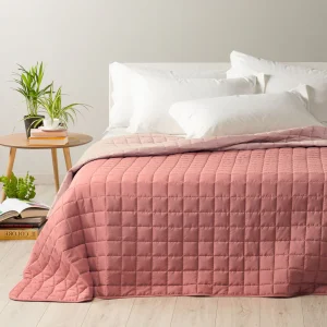 Copriletto Trapuntato Modern Rosa In Microfibra Caleffi