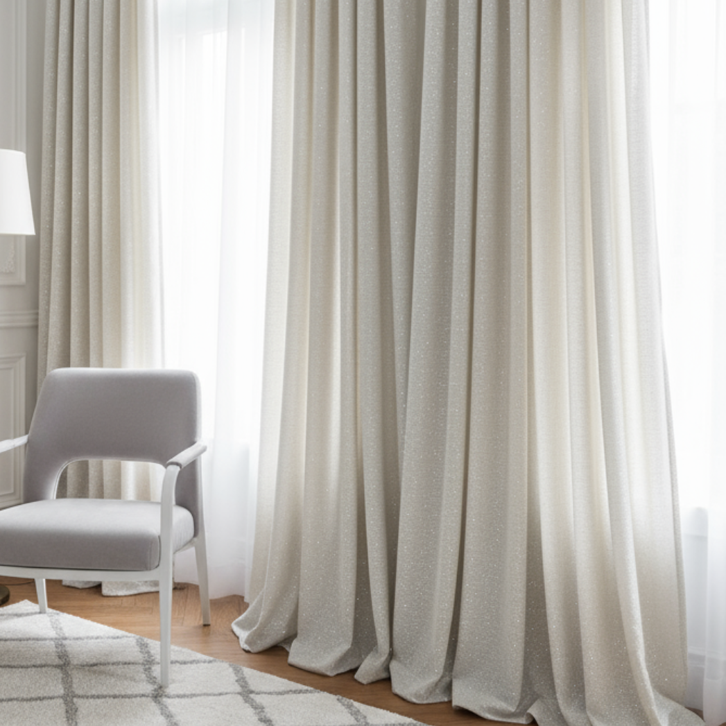 Tessuto per Tenda Filtrante Lurex argento 3 Tessuto per Tenda Filtrante Lurex argento - immagine 3